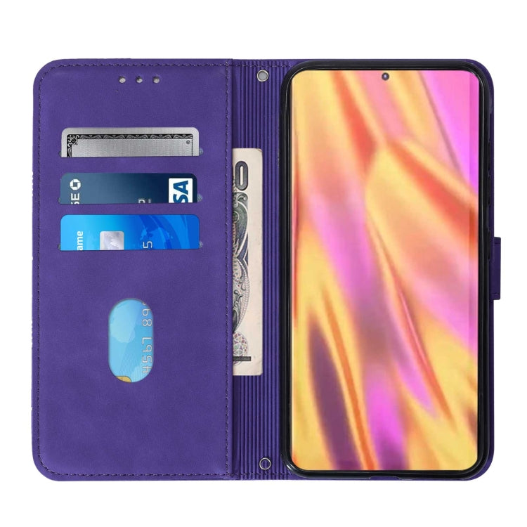 For Samsung Galaxy S22 Ultra 5G Crossbody 3D Embossed Flip Leather Phone Case
