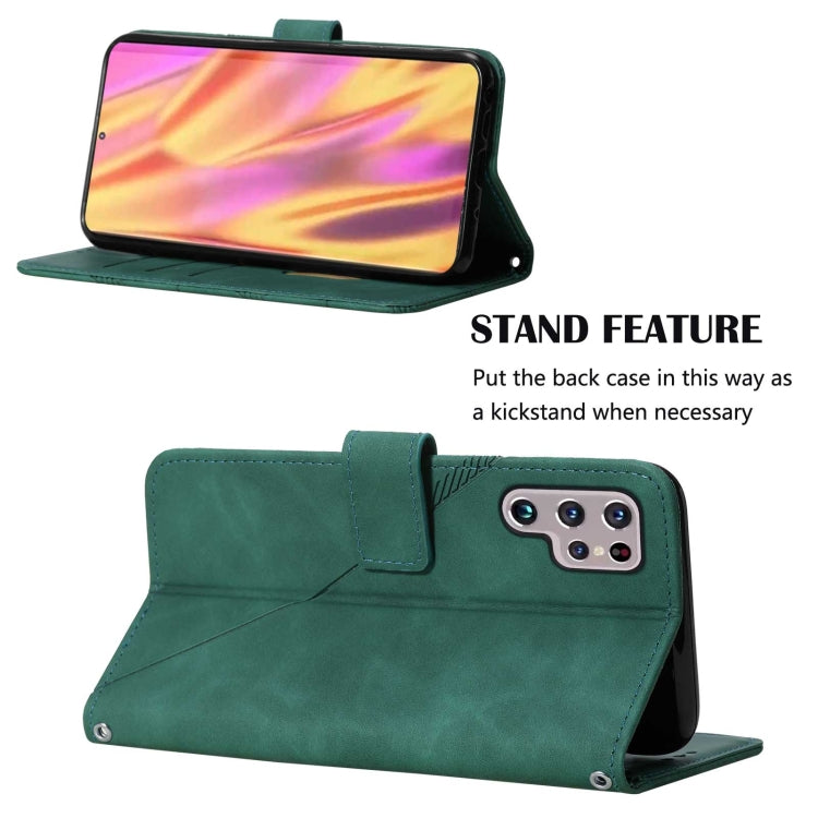 For Samsung Galaxy S22 Ultra 5G Crossbody 3D Embossed Flip Leather Phone Case