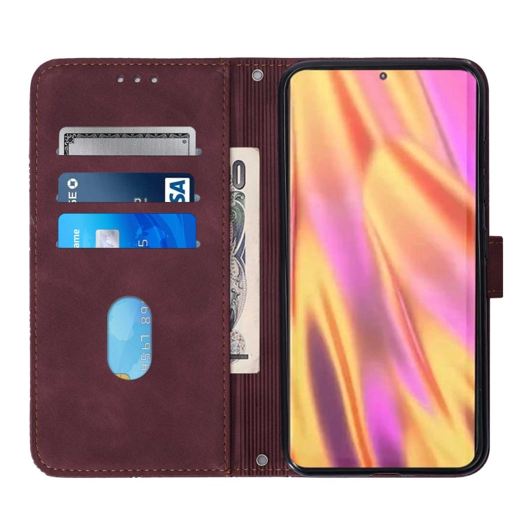For Samsung Galaxy S22 Ultra 5G Crossbody 3D Embossed Flip Leather Phone Case