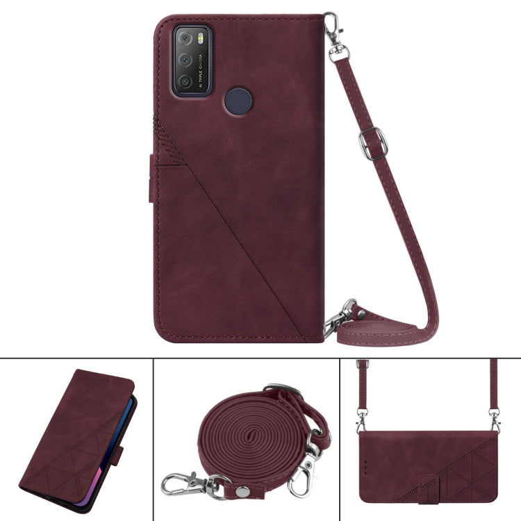 For Alcatel 1S / 3L 2021 Crossbody 3D Embossed Flip Leather Phone Case