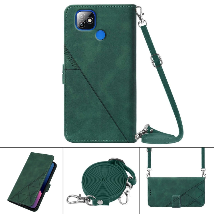 For Itel P36 Crossbody 3D Embossed Flip Leather Phone Case
