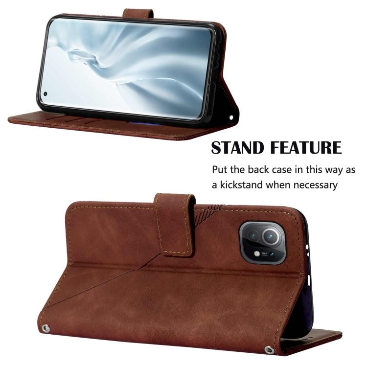For Xiaomi Mi 11 Crossbody 3D Embossed Flip Leather Phone Case