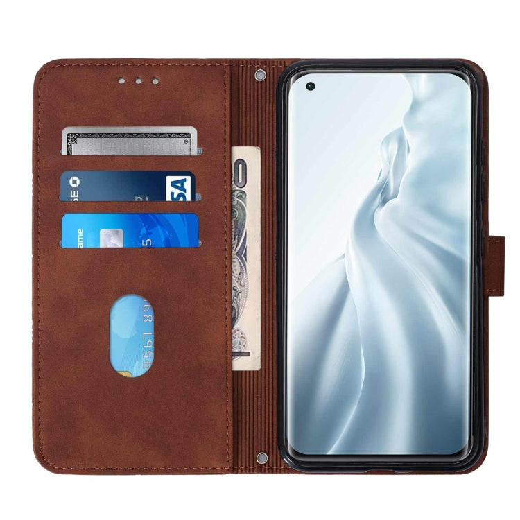 For Xiaomi Mi 11 Crossbody 3D Embossed Flip Leather Phone Case
