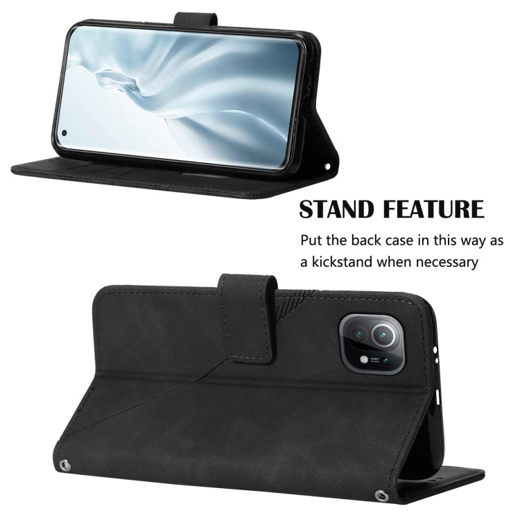 For Xiaomi Mi 11 Crossbody 3D Embossed Flip Leather Phone Case