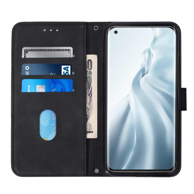 For Xiaomi Mi 11 Crossbody 3D Embossed Flip Leather Phone Case