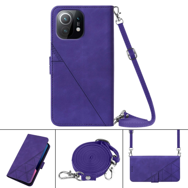 For Xiaomi Mi 11 Crossbody 3D Embossed Flip Leather Phone Case