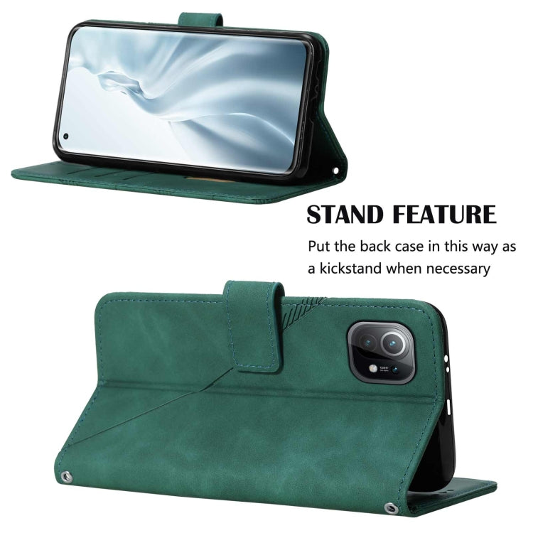 For Xiaomi Mi 11 Crossbody 3D Embossed Flip Leather Phone Case