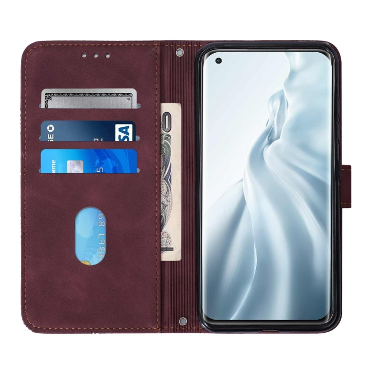 For Xiaomi Mi 11 Crossbody 3D Embossed Flip Leather Phone Case