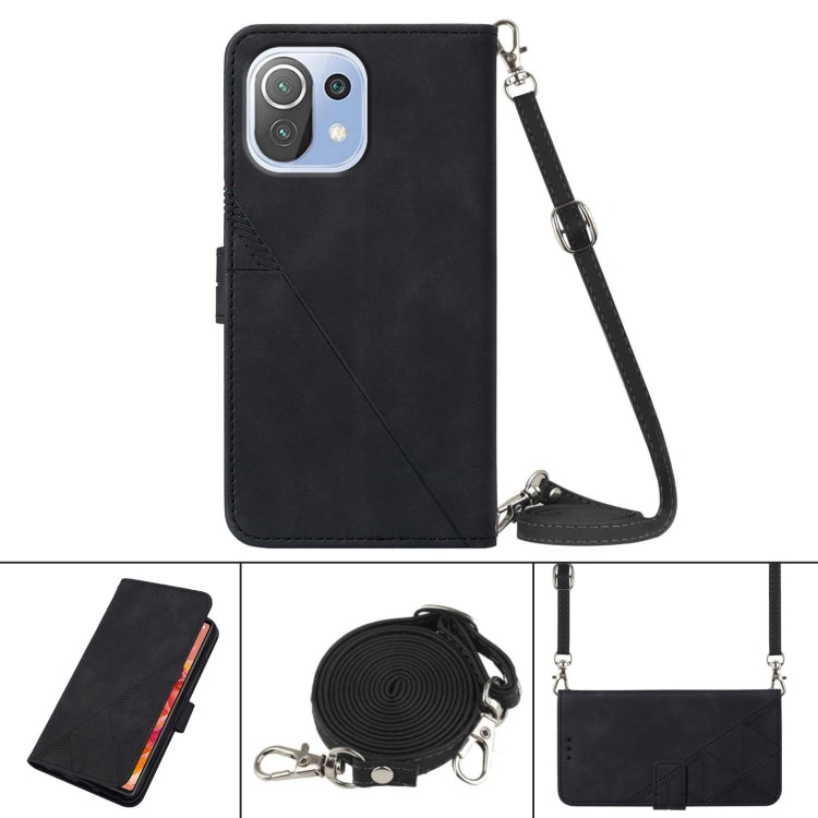 For Xiaomi Mi 11 Lite Crossbody 3D Embossed Flip Leather Phone Case