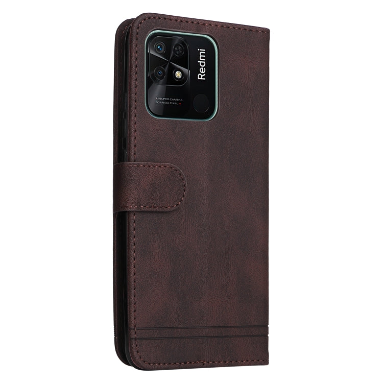 For Xiaomi Redmi 10C 4G / Redmi 10 India Version Skin Feel Life Tree Metal Button Leather Phone Case