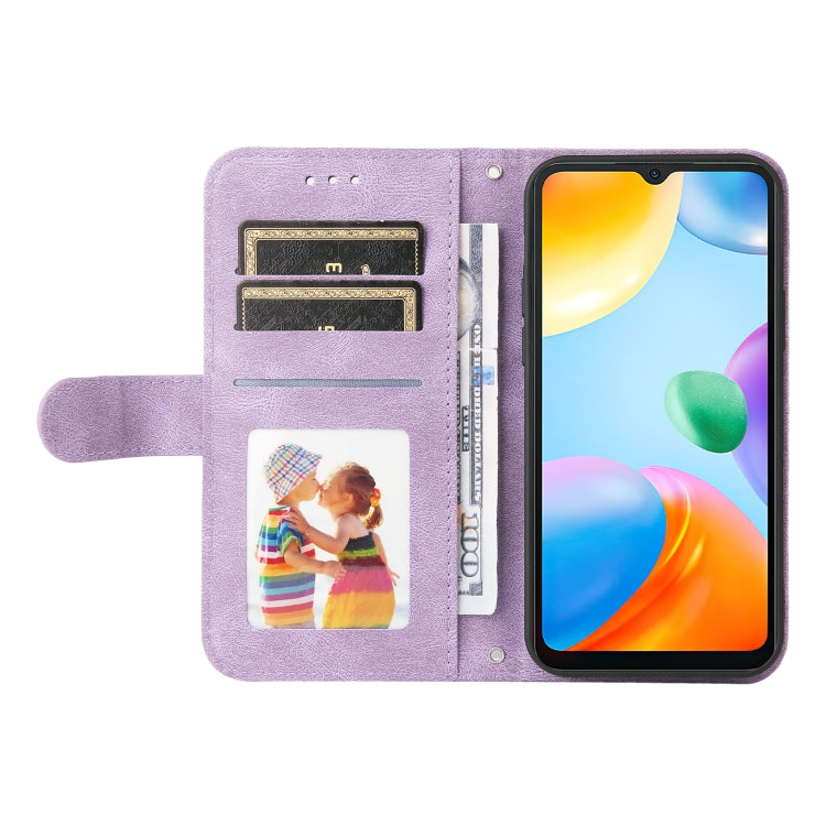 For Xiaomi Redmi 10C 4G / Redmi 10 India Version Skin Feel Life Tree Metal Button Leather Phone Case