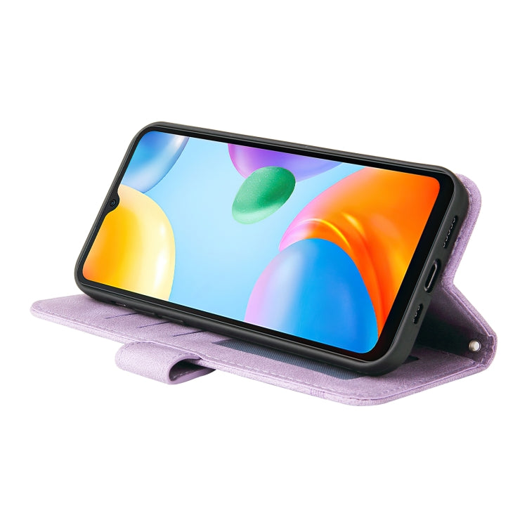 For Xiaomi Redmi 10C 4G / Redmi 10 India Version Skin Feel Life Tree Metal Button Leather Phone Case