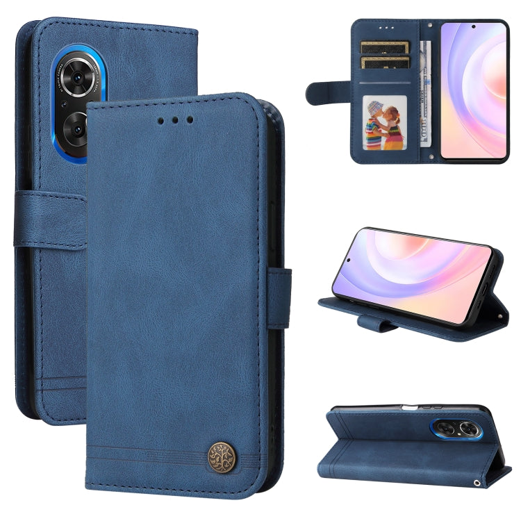 For Honor 50 SE / nova 9 SE Skin Feel Life Tree Metal Button Leather Phone Case