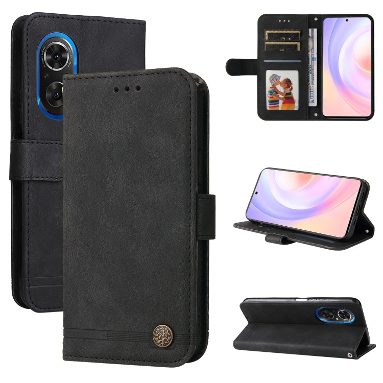 For Honor 50 SE / nova 9 SE Skin Feel Life Tree Metal Button Leather Phone Case