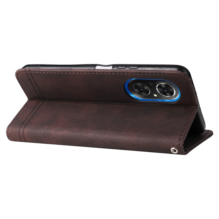 For Honor 50 SE / nova 9 SE Skin Feel Life Tree Metal Button Leather Phone Case