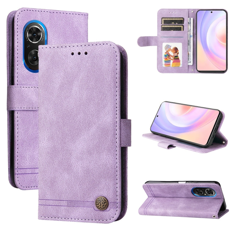 For Honor 50 SE / nova 9 SE Skin Feel Life Tree Metal Button Leather Phone Case