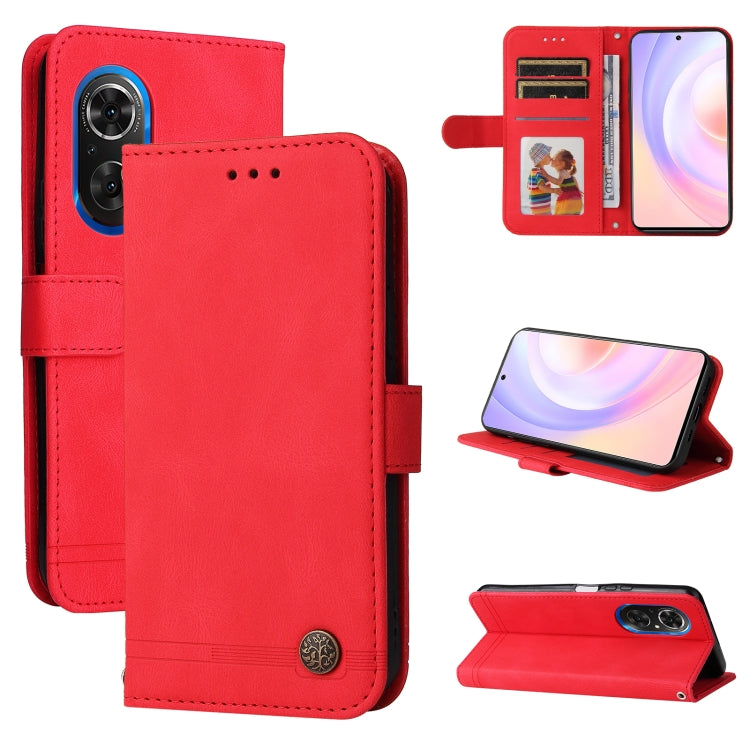 For Honor 50 SE / nova 9 SE Skin Feel Life Tree Metal Button Leather Phone Case