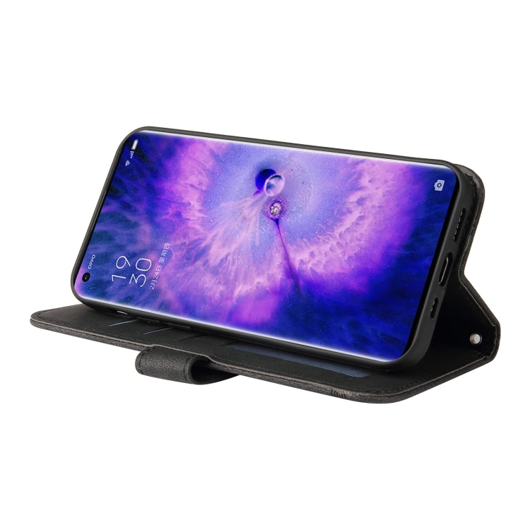 For OPPO Find X5 Skin Feel Life Tree Metal Button Leather Phone Case