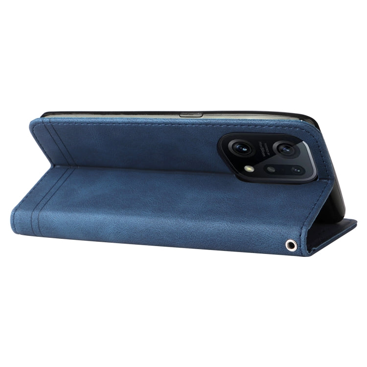 For OPPO Find X5 Pro Skin Feel Life Tree Metal Button Leather Phone Case