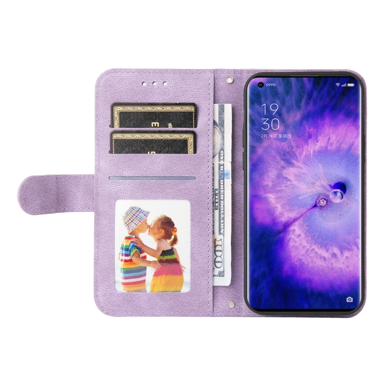 For OPPO Find X5 Pro Skin Feel Life Tree Metal Button Leather Phone Case