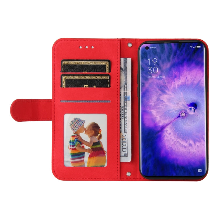 For OPPO Find X5 Pro Skin Feel Life Tree Metal Button Leather Phone Case