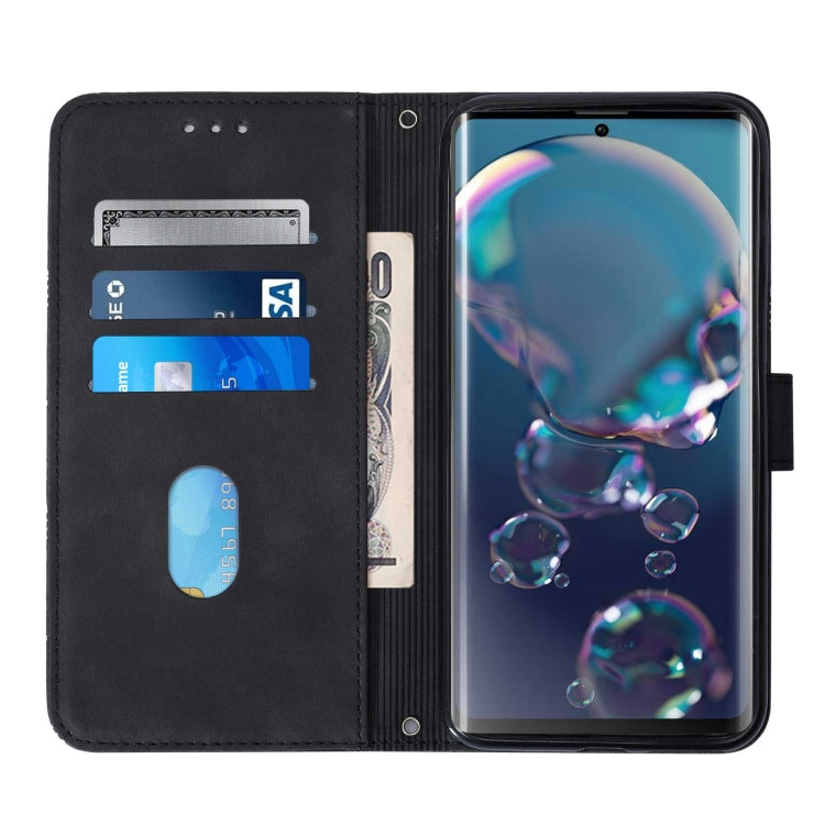 For Sharp Aquos R6 Crossbody 3D Embossed Flip Leather Phone Case