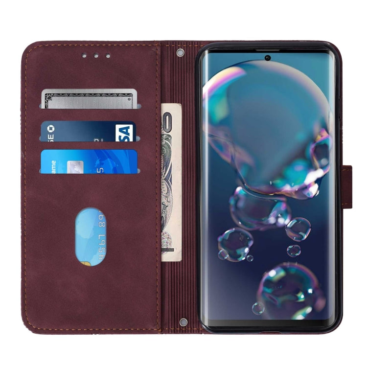For Sharp Aquos R6 Crossbody 3D Embossed Flip Leather Phone Case