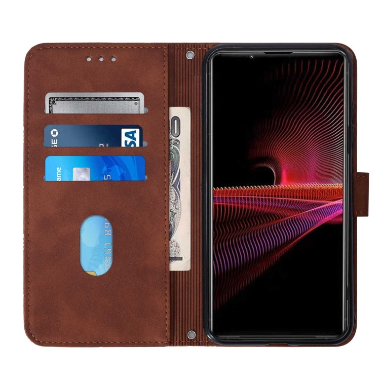 For Sony Xperia 1 III Crossbody 3D Embossed Flip Leather Phone Case
