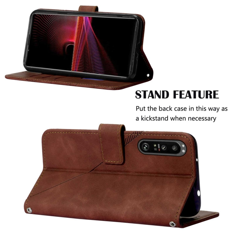 For Sony Xperia 1 III Crossbody 3D Embossed Flip Leather Phone Case