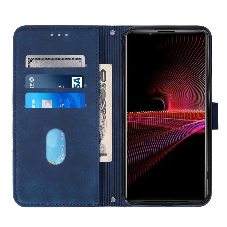 For Sony Xperia 1 III Crossbody 3D Embossed Flip Leather Phone Case