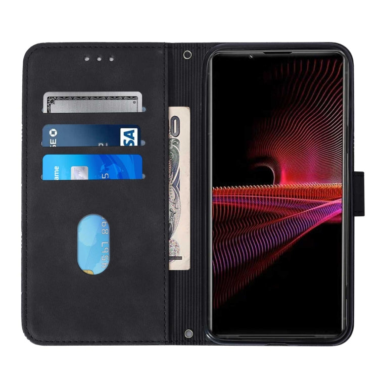 For Sony Xperia 1 III Crossbody 3D Embossed Flip Leather Phone Case
