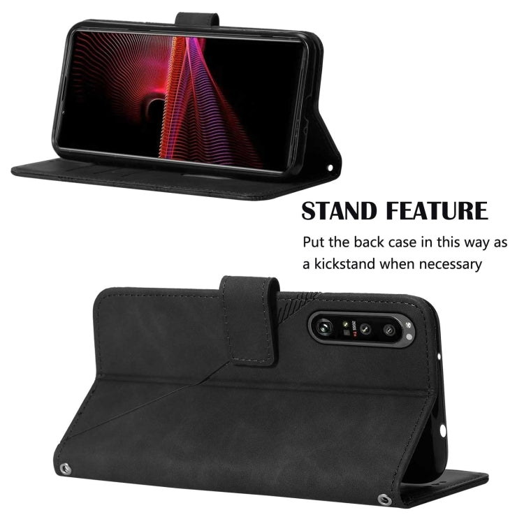 For Sony Xperia 1 III Crossbody 3D Embossed Flip Leather Phone Case
