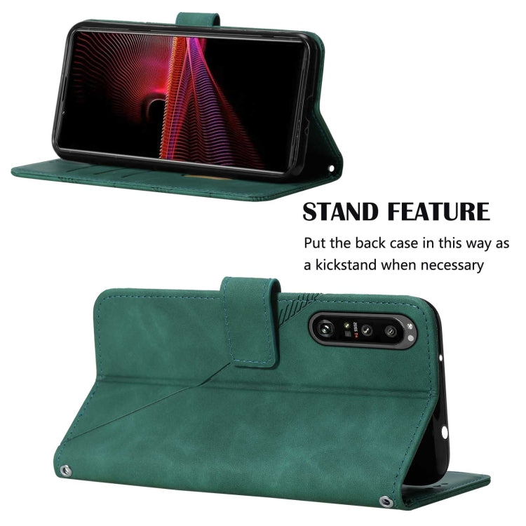 For Sony Xperia 1 III Crossbody 3D Embossed Flip Leather Phone Case