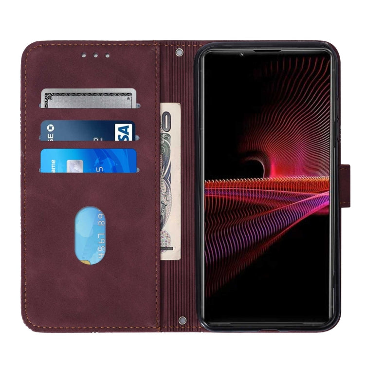For Sony Xperia 1 III Crossbody 3D Embossed Flip Leather Phone Case