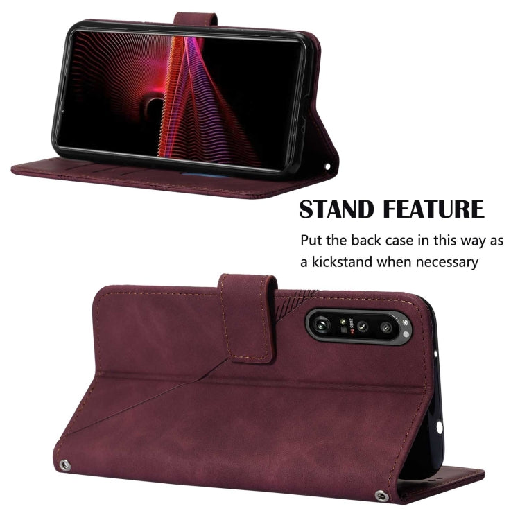 For Sony Xperia 1 III Crossbody 3D Embossed Flip Leather Phone Case