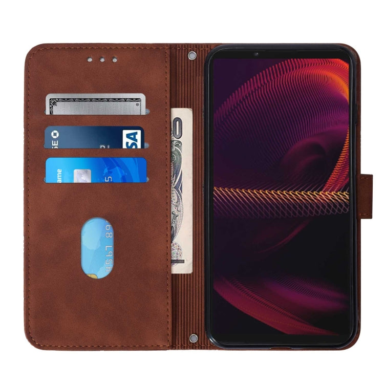 For Sony Xperia 5 III Crossbody 3D Embossed Flip Leather Phone Case