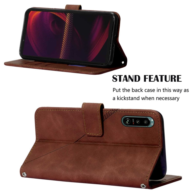 For Sony Xperia 5 III Crossbody 3D Embossed Flip Leather Phone Case