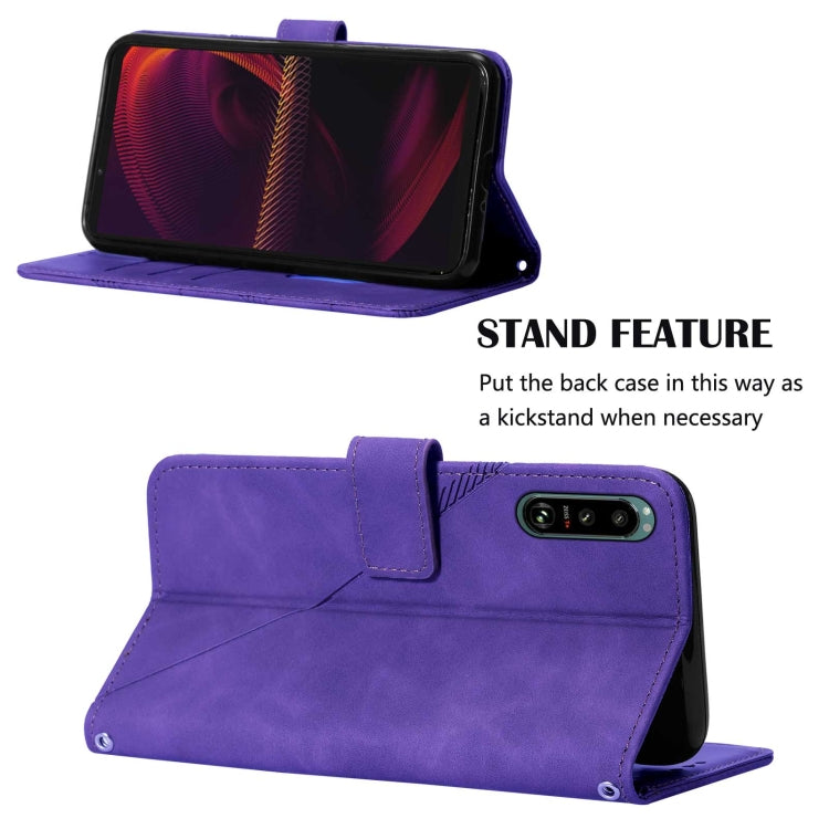 For Sony Xperia 5 III Crossbody 3D Embossed Flip Leather Phone Case