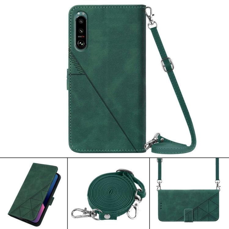 For Sony Xperia 5 III Crossbody 3D Embossed Flip Leather Phone Case