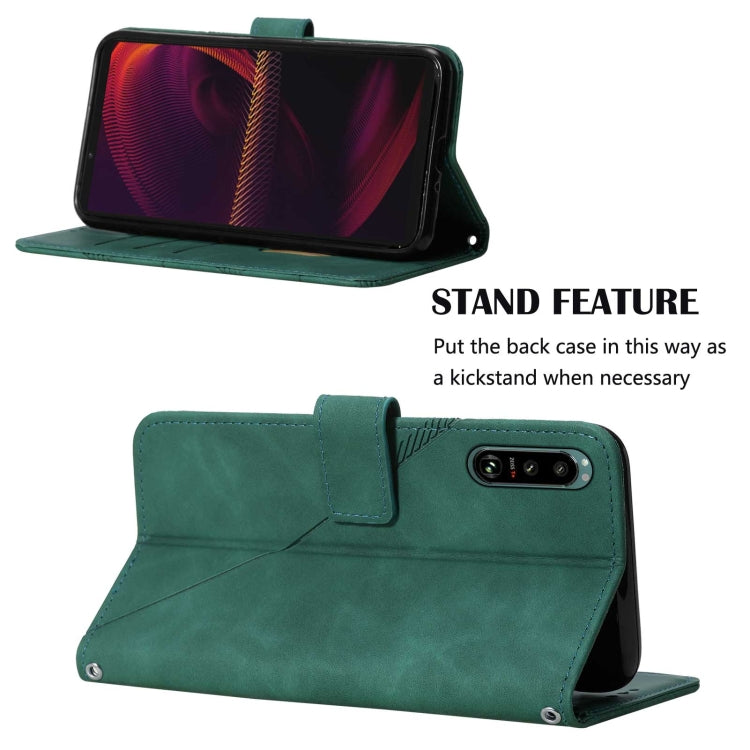 For Sony Xperia 5 III Crossbody 3D Embossed Flip Leather Phone Case