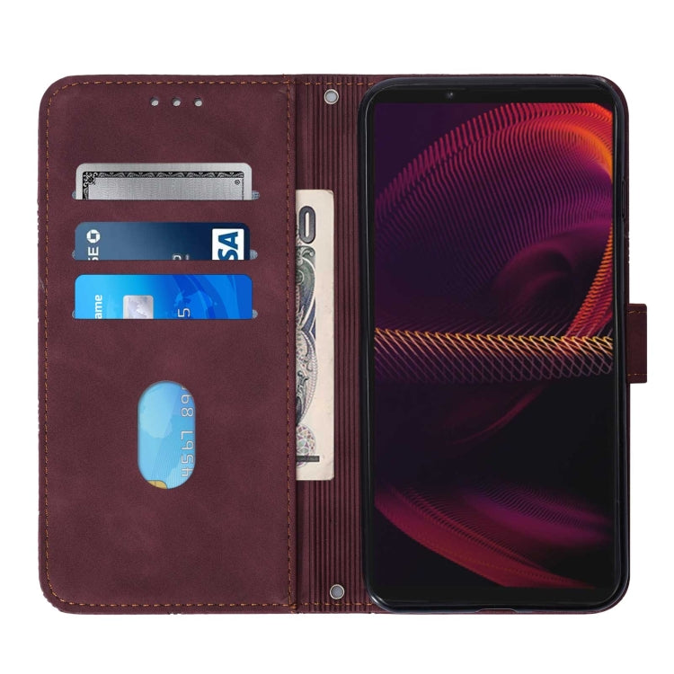For Sony Xperia 5 III Crossbody 3D Embossed Flip Leather Phone Case