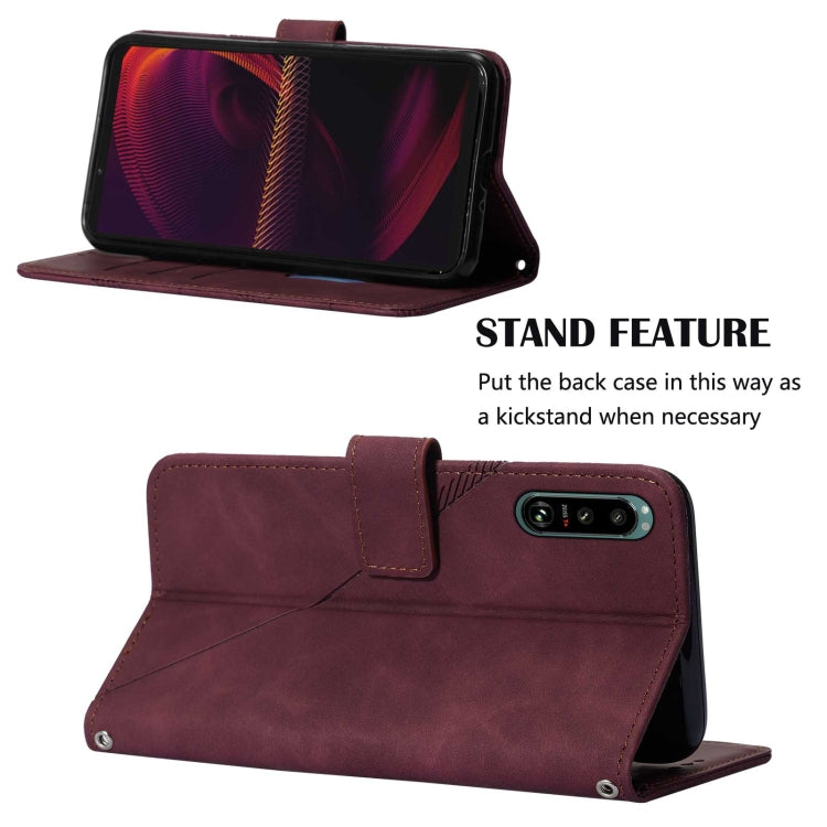 For Sony Xperia 5 III Crossbody 3D Embossed Flip Leather Phone Case