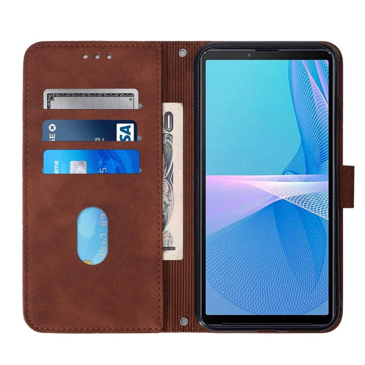 For Sony Xperia 10 III Crossbody 3D Embossed Flip Leather Phone Case