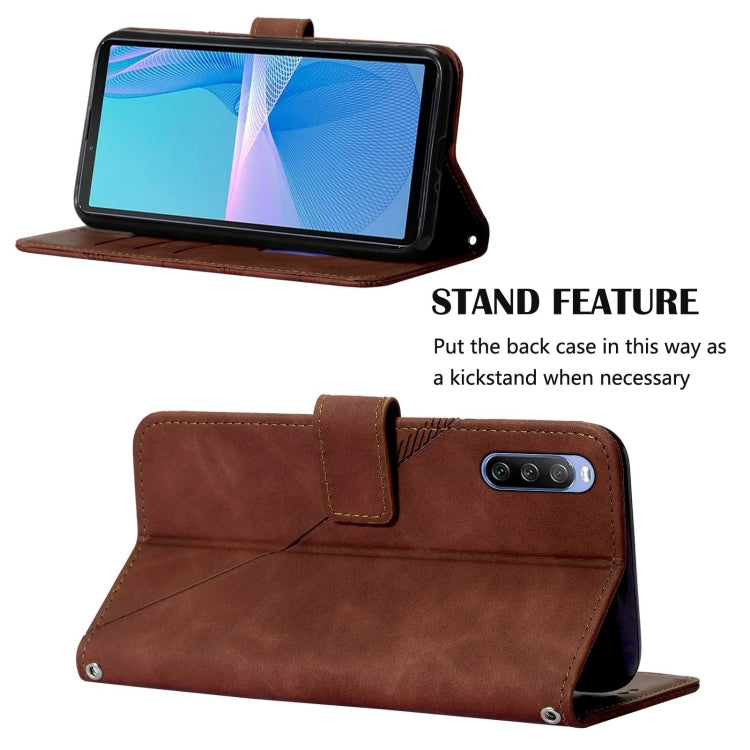 For Sony Xperia 10 III Crossbody 3D Embossed Flip Leather Phone Case