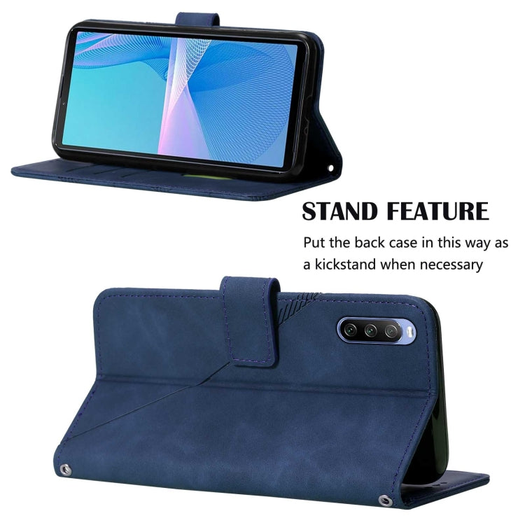 For Sony Xperia 10 III Crossbody 3D Embossed Flip Leather Phone Case