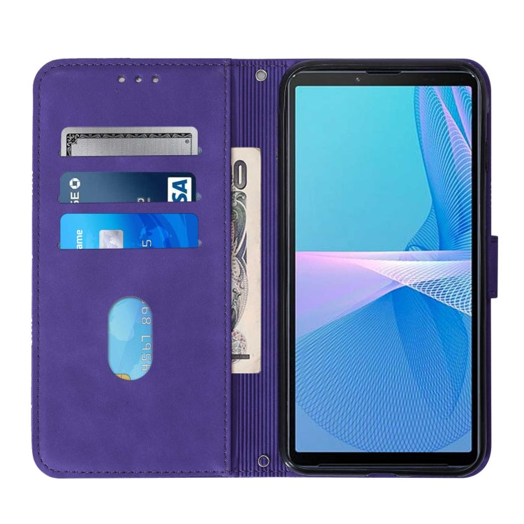 For Sony Xperia 10 III Crossbody 3D Embossed Flip Leather Phone Case