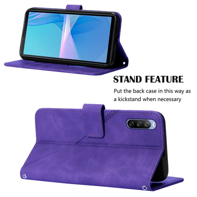 For Sony Xperia 10 III Crossbody 3D Embossed Flip Leather Phone Case