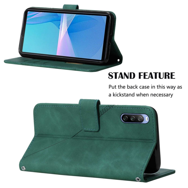 For Sony Xperia 10 III Crossbody 3D Embossed Flip Leather Phone Case
