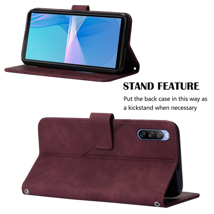 For Sony Xperia 10 III Crossbody 3D Embossed Flip Leather Phone Case