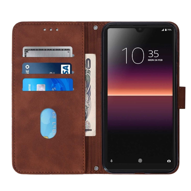 For Sony Xperia L4 Crossbody 3D Embossed Flip Leather Phone Case